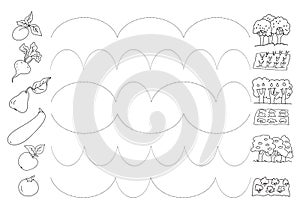 Tracing Practice Directions:  Trace each dotted  line form the vegetable Â  to the place where they grew